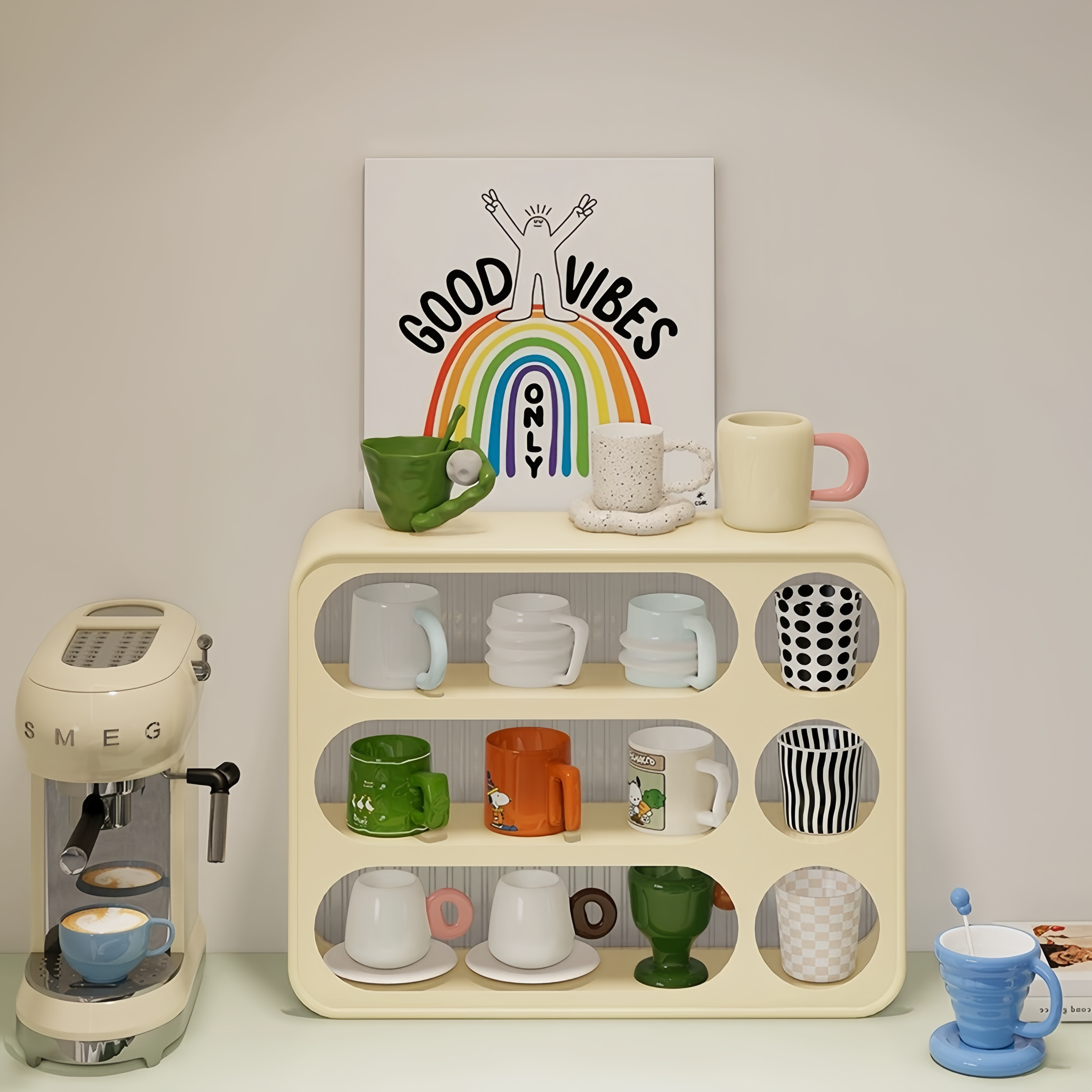 Living Plus Dopamine Cup Shelf - Yellow